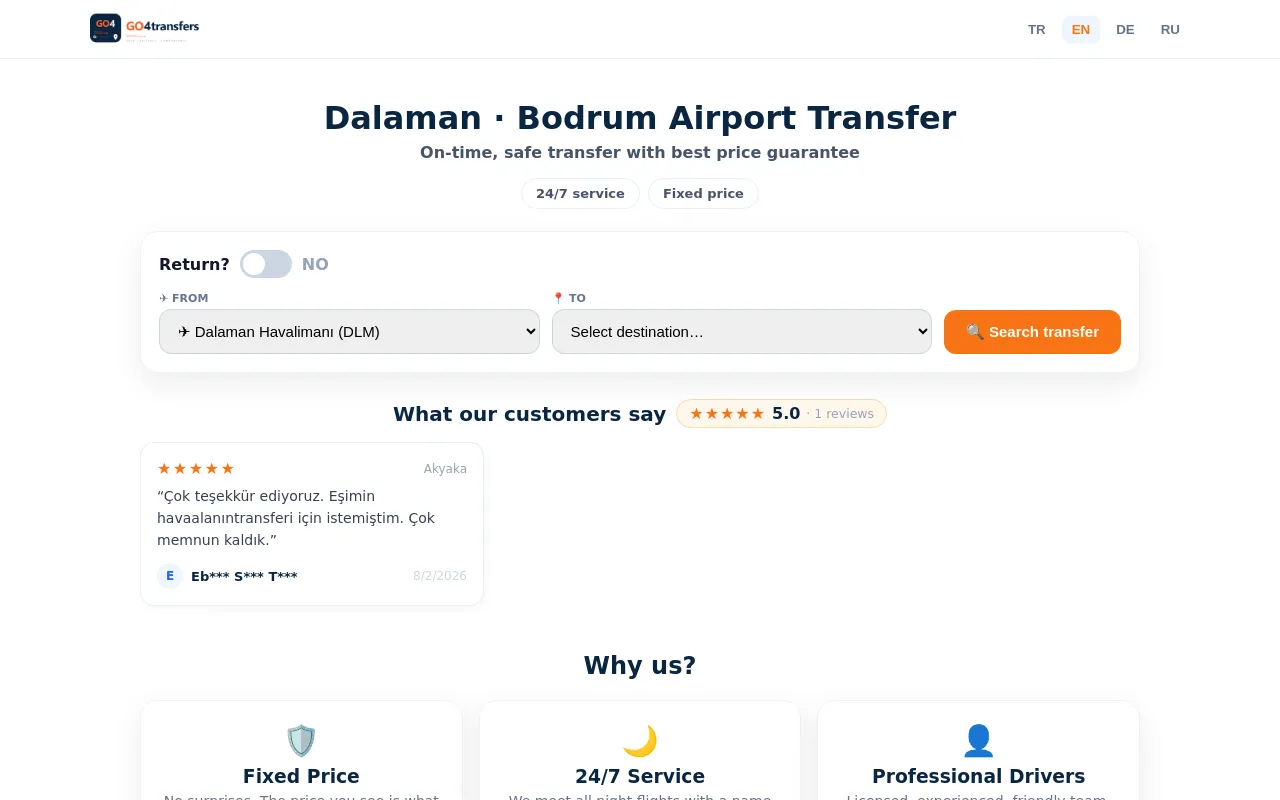 go4transfers.com ekran görüntüsü